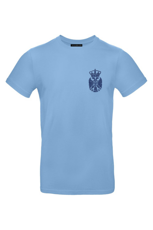 Yugobrand® x embroidered blue Serbian Eagle T-shirt Men