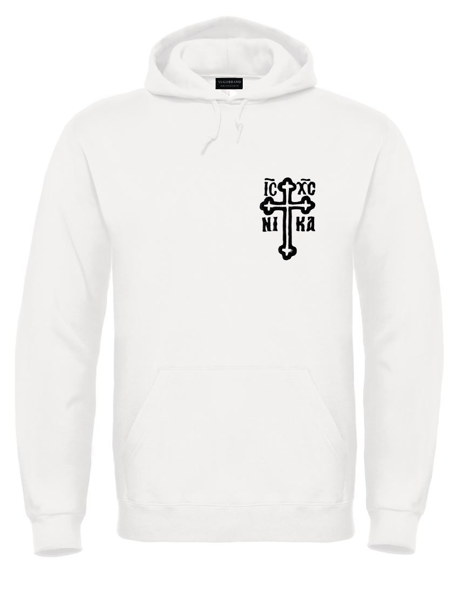 Yugobrand® x embroidered Orthodox Cross Hoodie Unisex