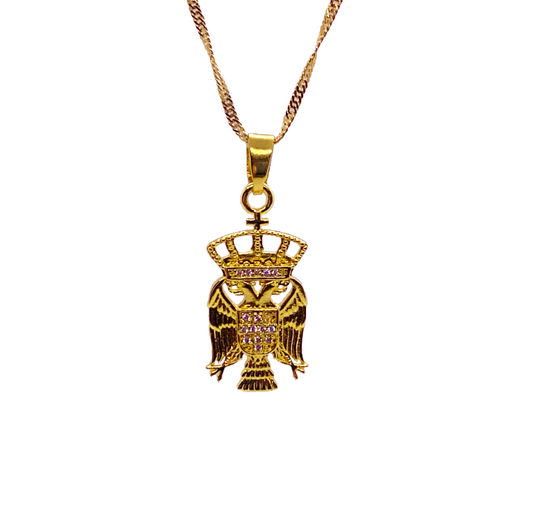 Serbia Diamond Eagle necklace – gold