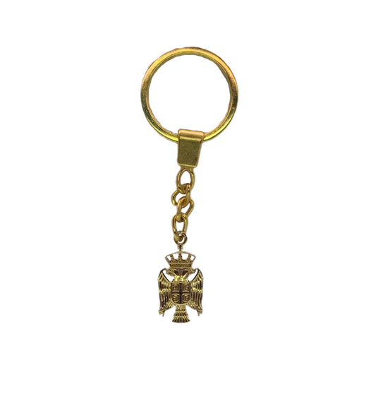 Serbia Eagle keychain – gold