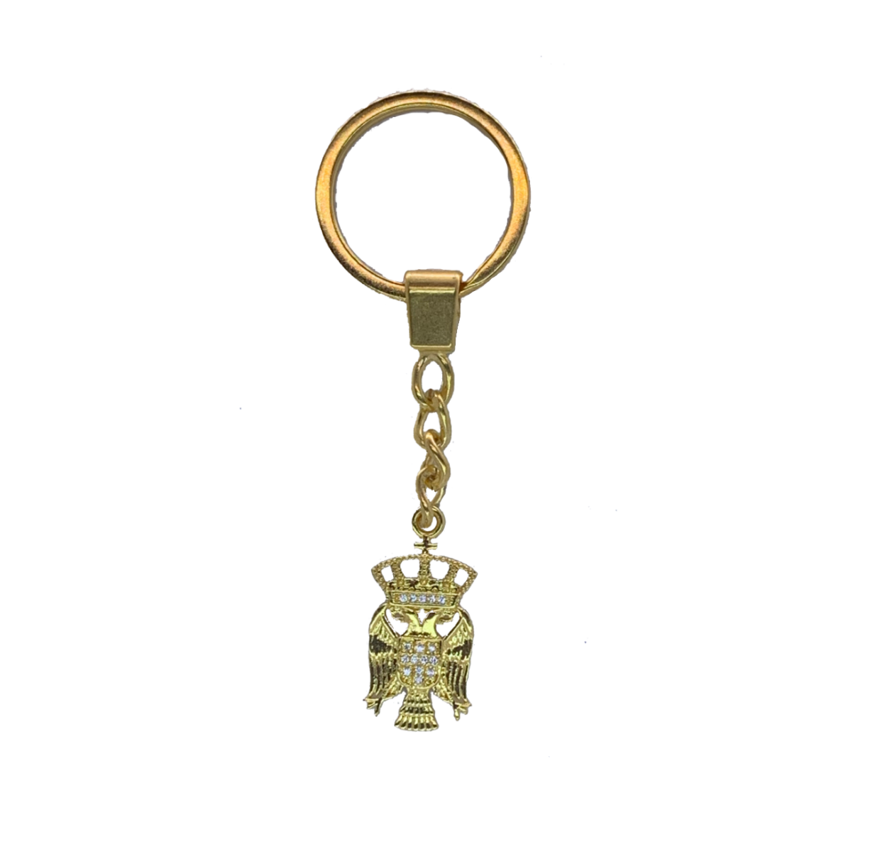 Serbia Diamond Eagle keychain – gold