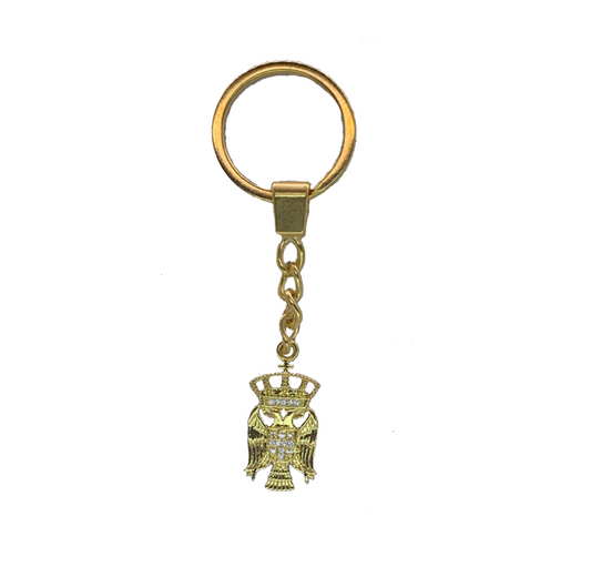 Serbia Diamond Eagle keychain – gold