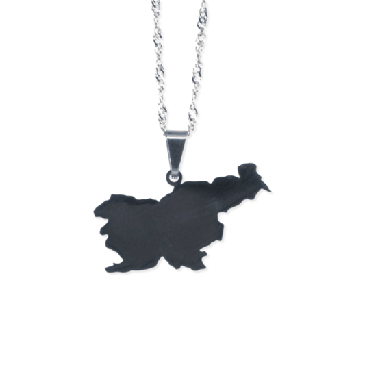 Slovenia small map necklace – silver