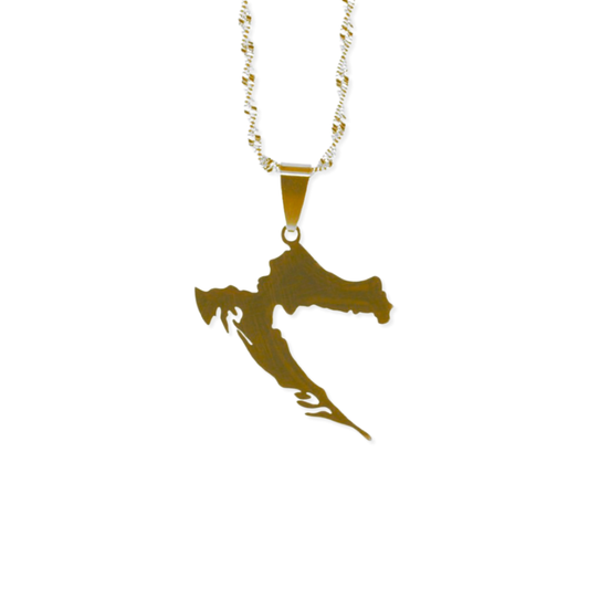 Croatia map necklace - gold
