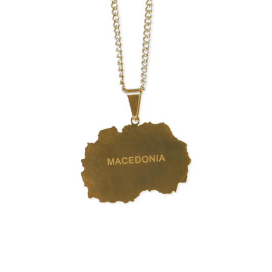 Macedonia small map necklace – gold