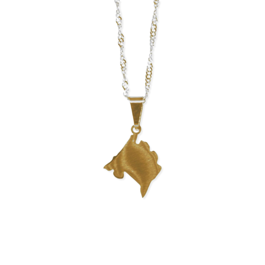 Montenegro small map necklace - gold