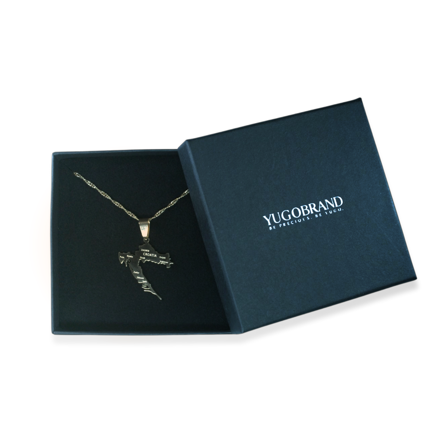 Croatia small map necklace - gold I Yugobrand – yugobrand.com